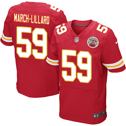 Men's Elite Justin March-Lillard Nike Jersey Red Home - #59 NFL Kansas City Chiefs